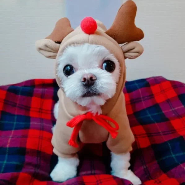 Cute Elk Dog Clothes Reindeer S/M/L Dogs Hoodies