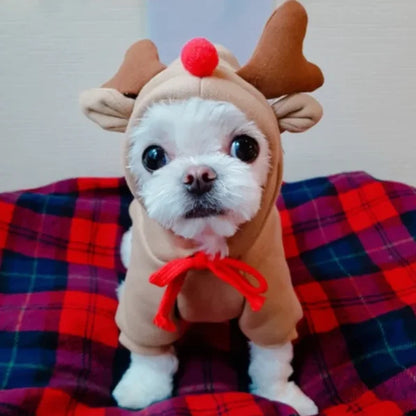 Cute Elk Dog Clothes Reindeer S/M/L Dogs Hoodies