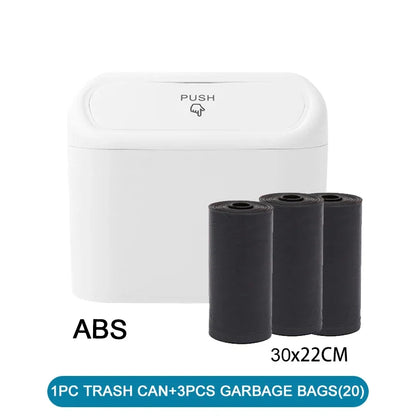 3Pcs Car Trash Can (with Lid) Contains 60 (300) Garbage Bags