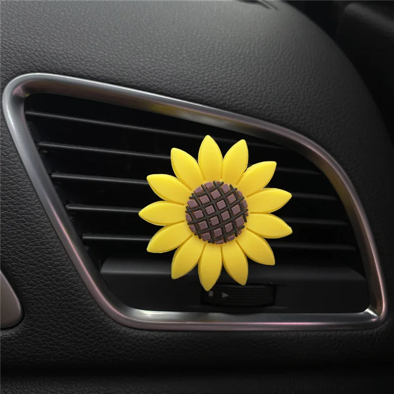 Car Fashion Multiflora Sunflower Car Air Outlet Fragrant Perfume Clip Air Freshner