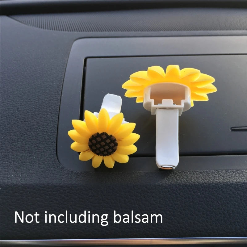 Car Fashion Multiflora Sunflower Car Air Outlet Fragrant Perfume Clip Air Freshner