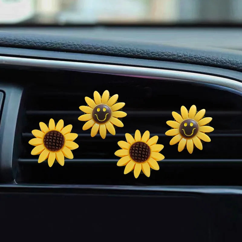 Car Fashion Multiflora Sunflower Car Air Outlet Fragrant Perfume Clip Air Freshner