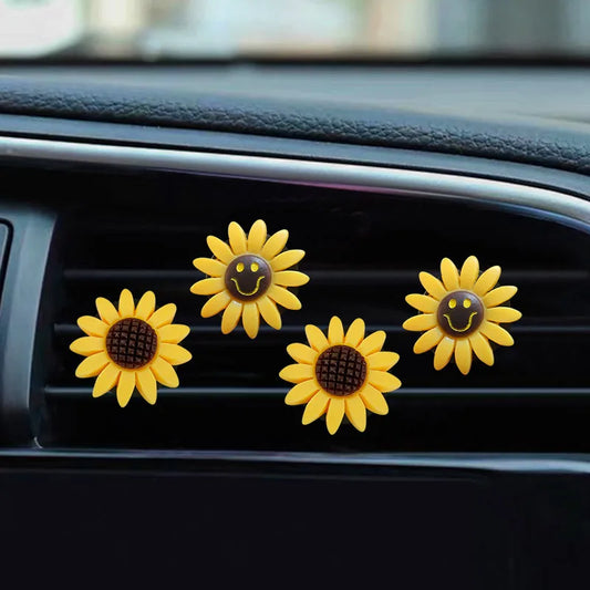 Car Fashion Multiflora Sunflower Car Air Outlet Fragrant Perfume Clip Air Freshner