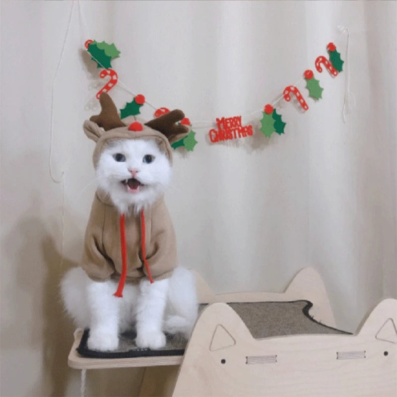 Cute Elk Dog Clothes Reindeer S/M/L Dogs Hoodies