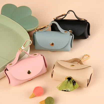 Stylish Pet Bag Holder Faux Leather Pet Poop Bag Holder