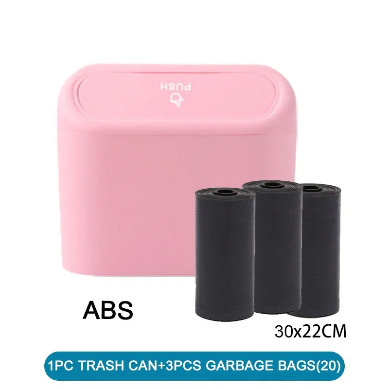 3Pcs Car Trash Can (with Lid) Contains 60 (300) Garbage Bags