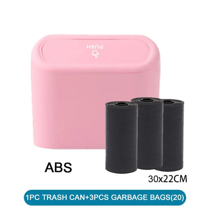 3Pcs Car Trash Can (with Lid) Contains 60 (300) Garbage Bags