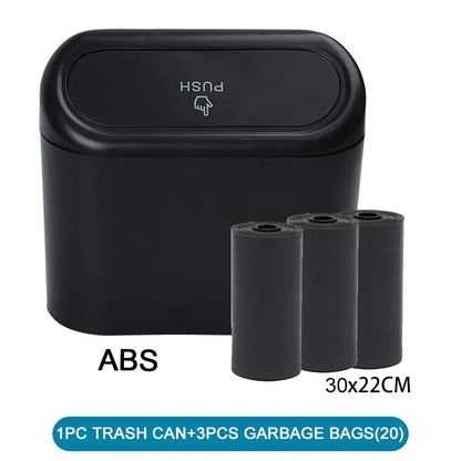 3Pcs Car Trash Can (with Lid) Contains 60 (300) Garbage Bags