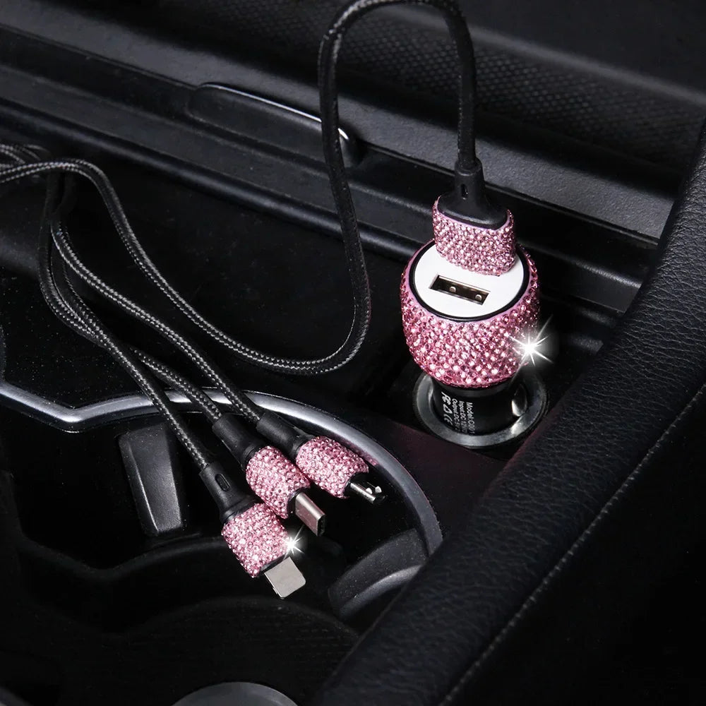 Dual-USB Car Charger Bling Fast Charging