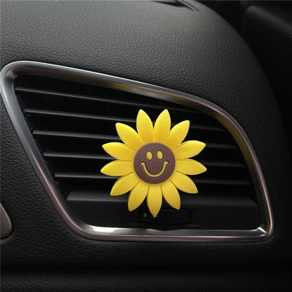 Car Fashion Multiflora Sunflower Car Air Outlet Fragrant Perfume Clip Air Freshner