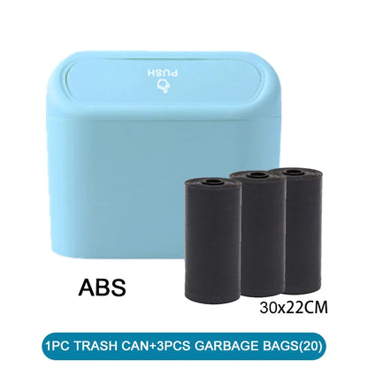 3Pcs Car Trash Can (with Lid) Contains 60 (300) Garbage Bags