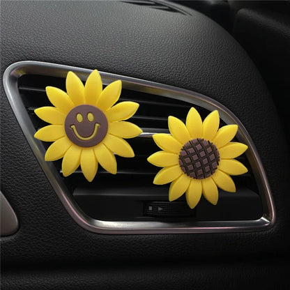 Car Fashion Multiflora Sunflower Car Air Outlet Fragrant Perfume Clip Air Freshner