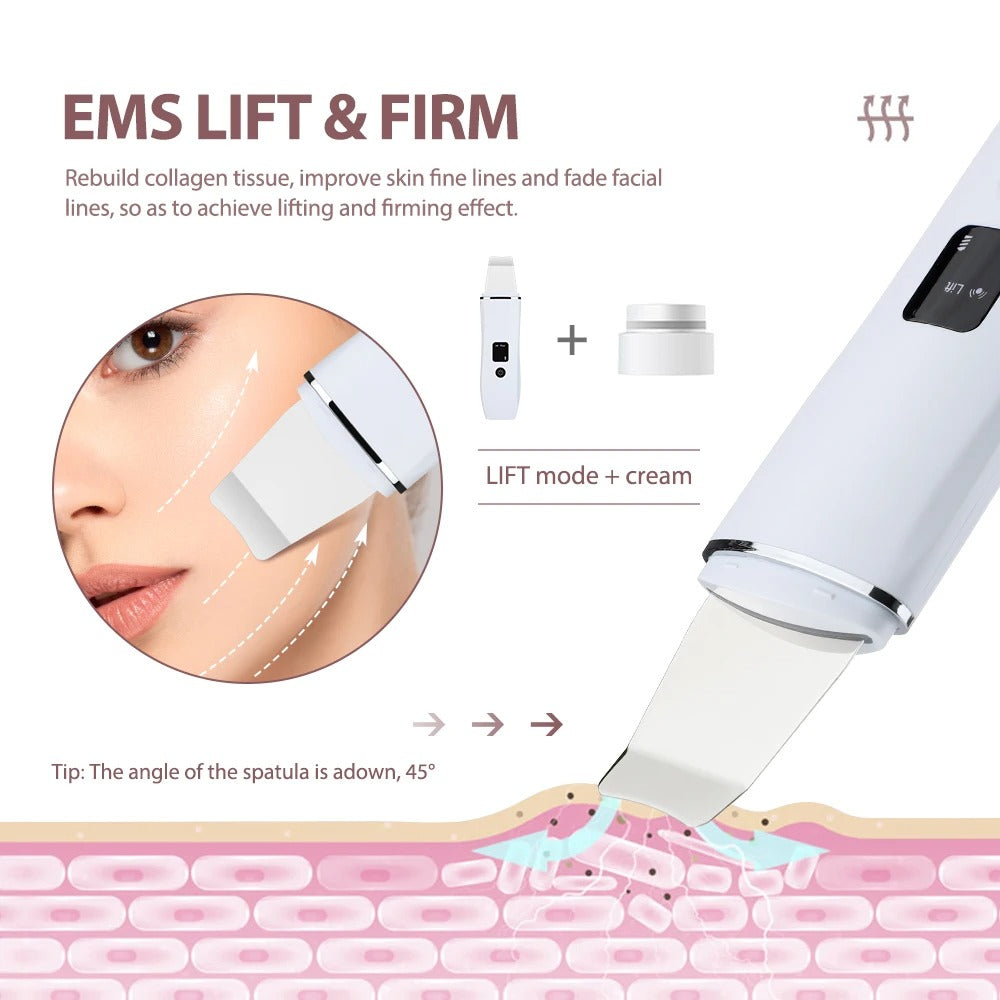 ultrasonic facial skin scrubber