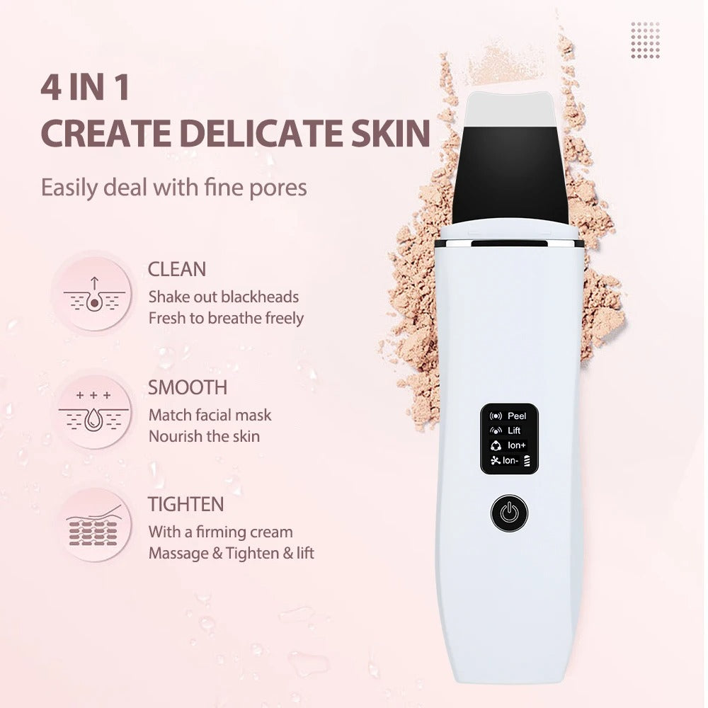 ultrasonic facial skin scrubber